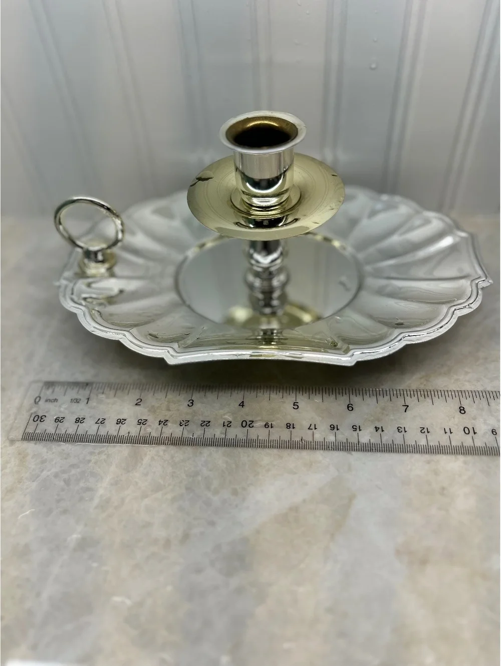 Vintage Homco Silver-Plated Chambers Candlestick Holder